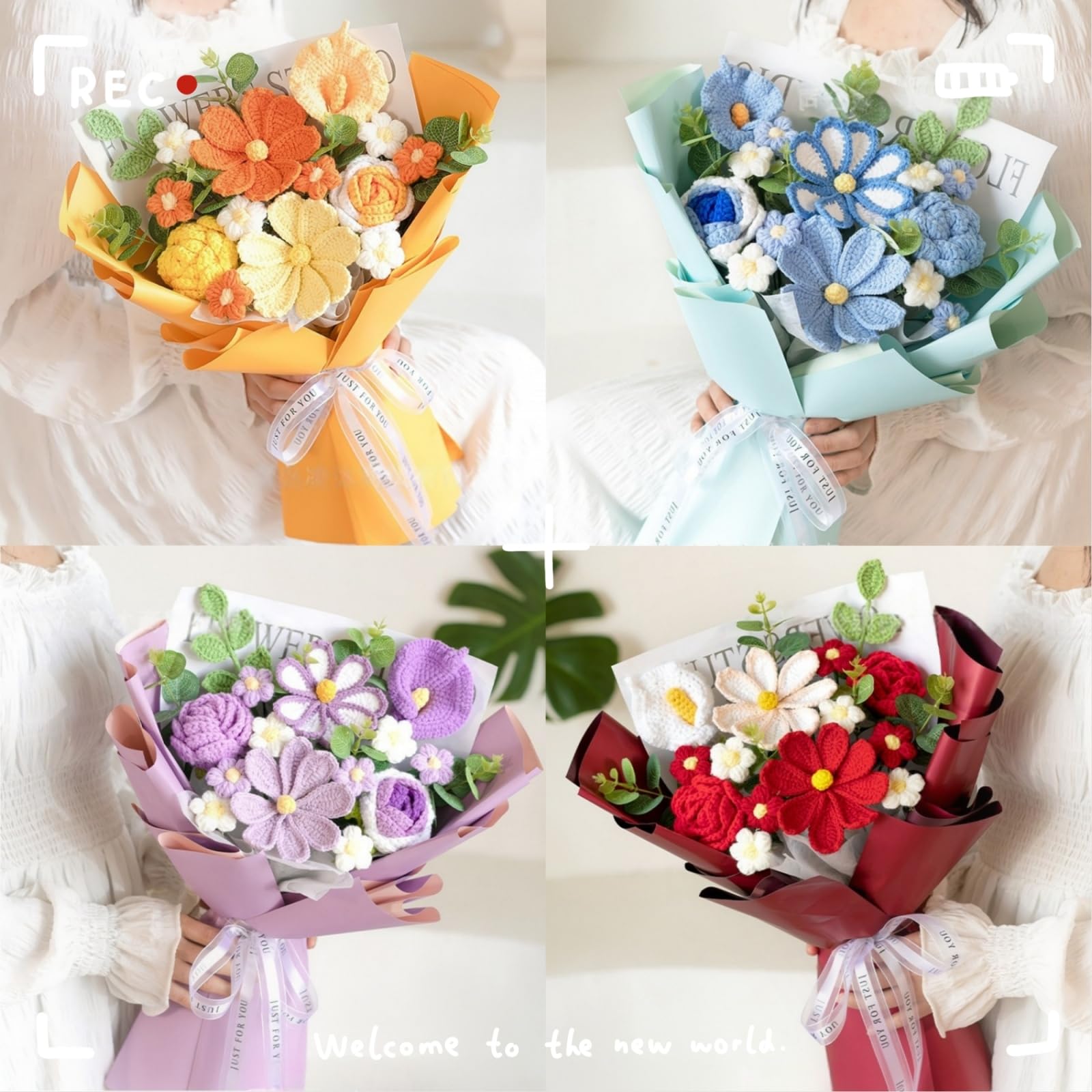 Rerp Handmade Crochet Flower Bouquet